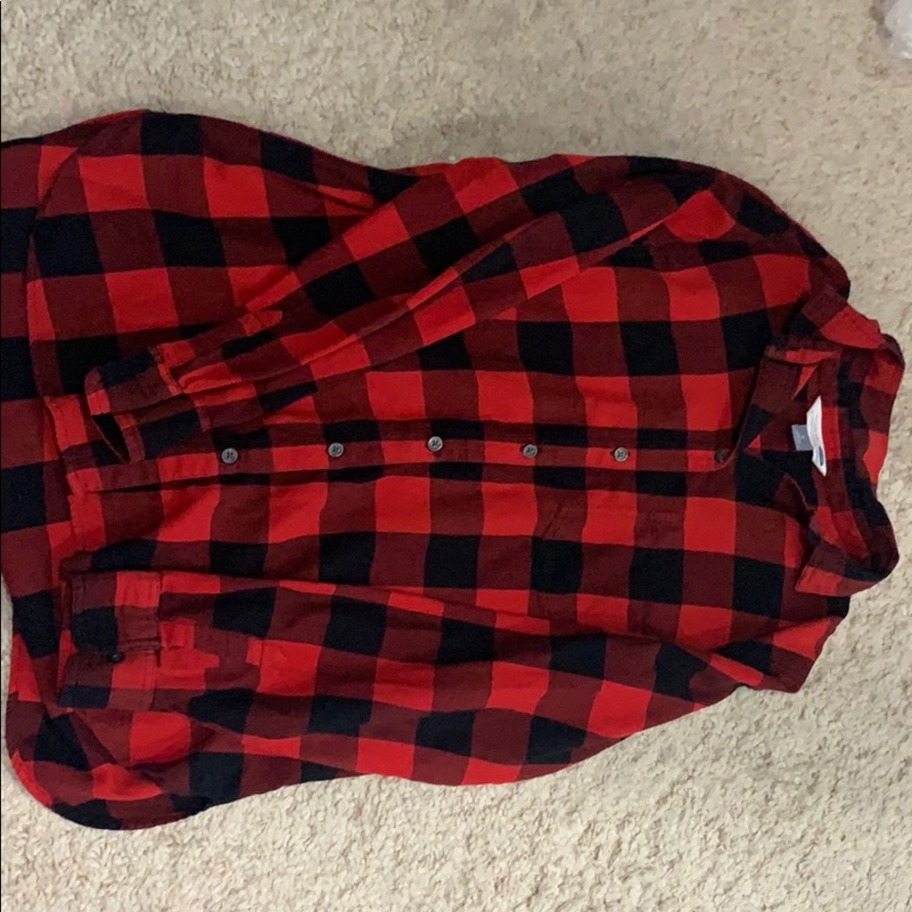 Red and black Buffalo plaid flannel